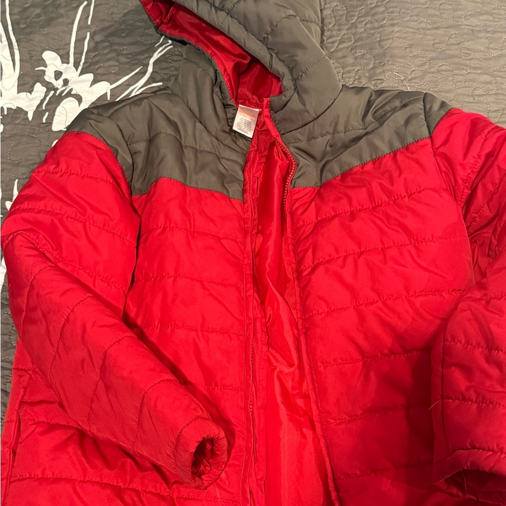 Kids Red and Gray Hooded Jacket lg 10-12